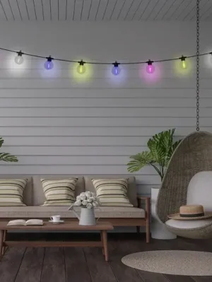 Autentický LED solární světelná řetěz CADENA, RGB, černá, 10 žárovek, 5 m
