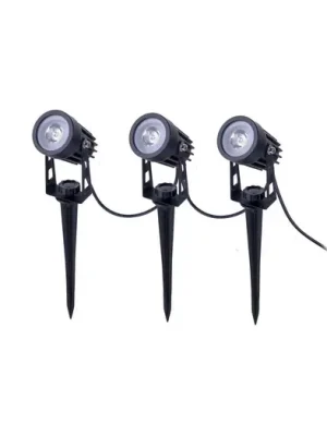 LED solární zemní bodový svítidlo SPOTI, černé, sada 3 ks, IP44 Aktuální