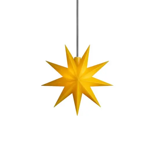 Originální STERNTALER LED hvězda, žlutá, Ø 15 cm, 9 cípů, IP44 baterie