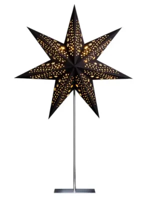 Značkový STERNTALER Papírová hvězda, černá, 7 cípů, Ø 45 cm, výška 70 cm