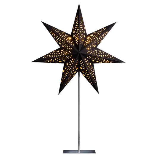 Značkový STERNTALER Papírová hvězda, černá, 7 cípů, Ø 45 cm, výška 70 cm