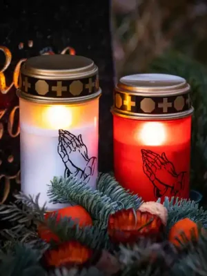 Časově Omezené STERNTALER LED svítidlo na hrob, červené, výška 12 cm, IP44, baterie
