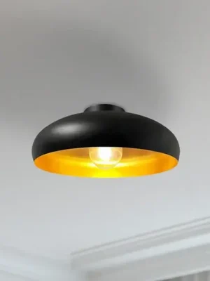 Stropní svítidlo Olli, černá/zlatá Ø 40 cm, kov, E27 Značkový