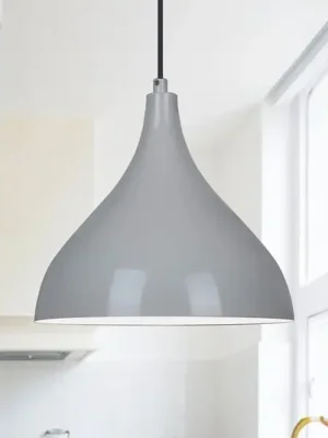 Značkový Závěsné svítidlo Adash, šedá barva, kov, Ø 26 cm, E27