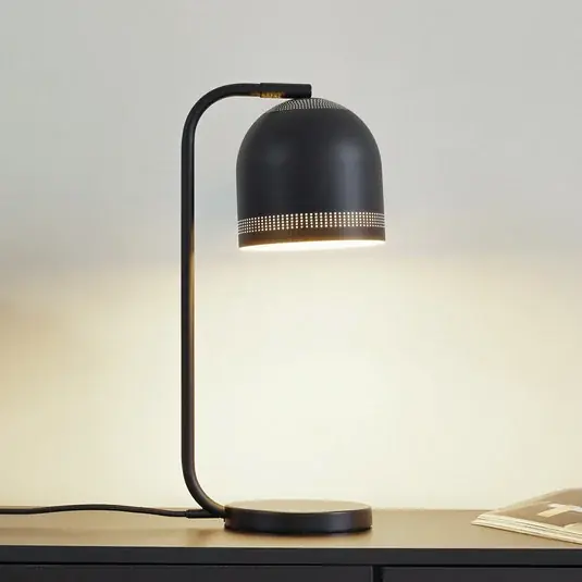 Ověřený NOLA stolní lampa Oura, černá, výška 45 cm, železo, E14