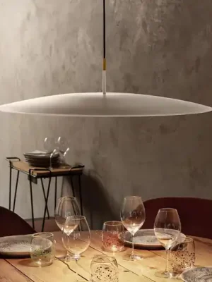 Odeslání Ihned OLEV LED závěsné světlo OVERFLY PLUS, bílá/zlatá, Ø 55 cm 2 700 K