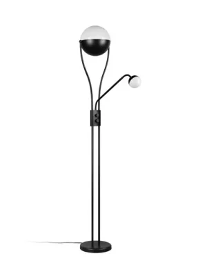 LED stojací lampa Chris, černá, kov, lampa na čtení, stmívač Vrácení Zdarma