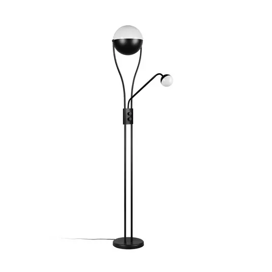 LED stojací lampa Chris, černá, kov, lampa na čtení, stmívač Vrácení Zdarma