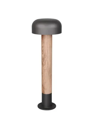Expresní Doručení Osvětlení cesty Fraser, šedá/dřevěný vzhled, hliník, IP54, výška 84,5 cm