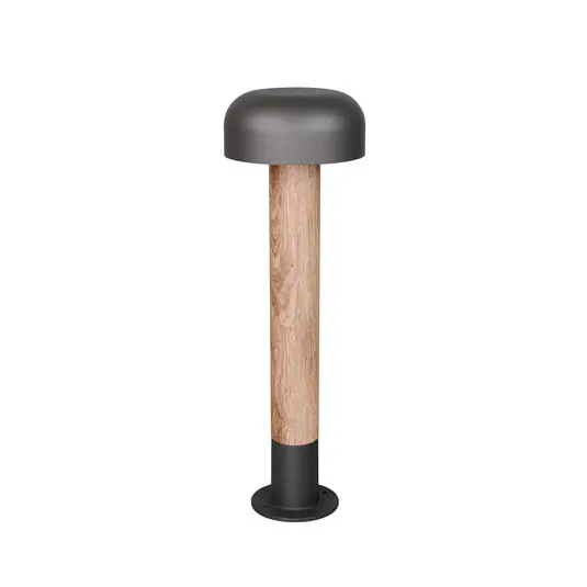 Expresní Doručení Osvětlení cesty Fraser, šedá/dřevěný vzhled, hliník, IP54, výška 84,5 cm