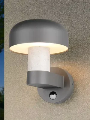 Hit Sezóny Venkovní nástěnné svítidlo Fraser Sensor šedé/betonový vzhled, hliník IP54 E27