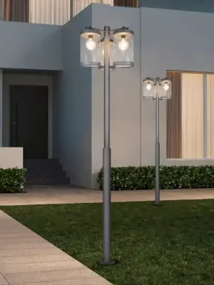 Nejlepší Volba Venkovní světlo Sambesi, výška 240 cm, antracitová, soumrakový senzor