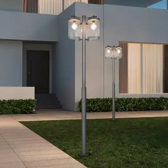 Nejlepší Volba Venkovní světlo Sambesi, výška 240 cm, antracitová, soumrakový senzor