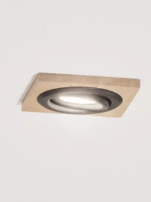 Omezená Nabídka Stropní vestavná svítidla Tobby, 10 x 10 cm, sada 3 ks, dubové dřevo GU10