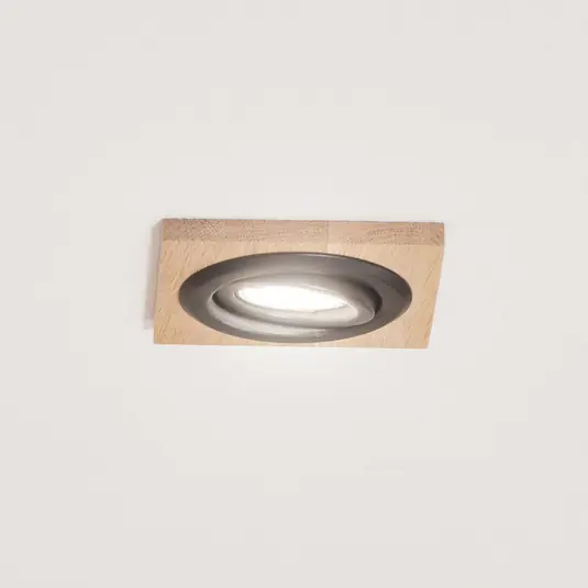 Levný Stropní svítidlo Tobby, 10 x 10 cm, dubové dřevo, GU10