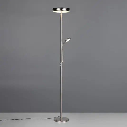 LED stojací lampa Palermo, matný nikl, dálkové ovládání, paměť Ihned K Objednání