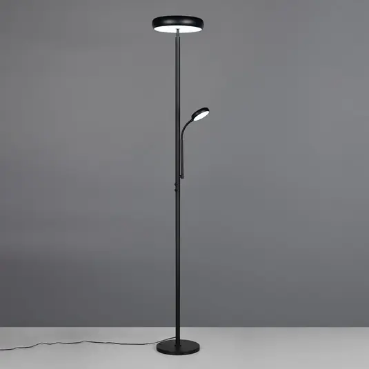 Víkendová Akce LED stojací lampa Palermo, černá matná, dálkové ovládání, paměť