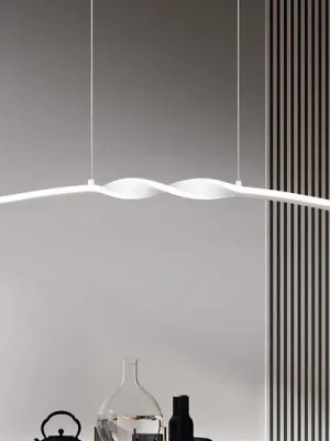 Značkový Závěsné světlo LED Ginko, bílá matná, kov, délka 79 cm