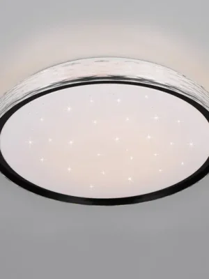 Top Prodej LED stropní svítidlo Varda, černé, Ø 39 cm, dálkové ovládání
