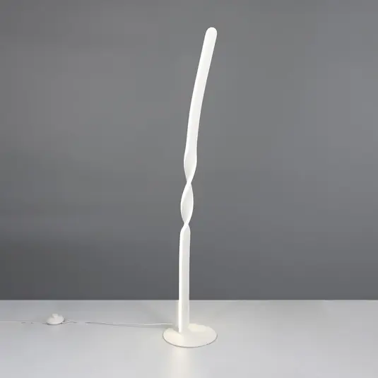 Vrácení Zdarma LED stojací lampa Ginko, bílá matná, kov, výška 110 cm