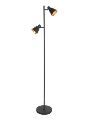Stojací lampa Oeroe, dvouramenná, černá, kov, E14 Rychlé Dodání