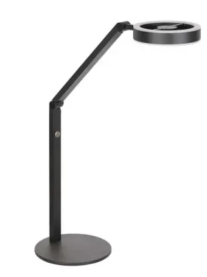 Značkový LED stolní lampa Ringlux, černá, kov, nastavitelná