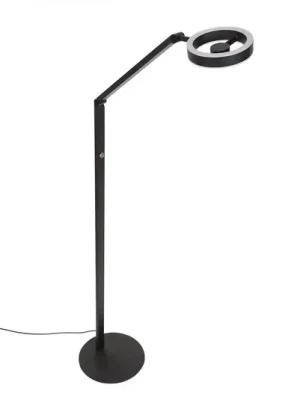 LED stojací lampa Ringlux, černá, kov, nastavitelná Cenová Bomba