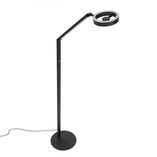 LED stojací lampa Ringlux, černá, kov, nastavitelná Cenová Bomba
