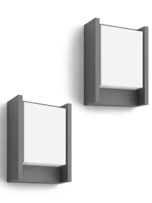 Philips LED venkovní nástěnné svítidlo Arbour 1-flg. 2 ks, 2 700 K Poslední Šance
