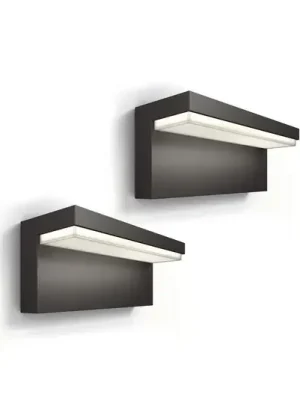 Nízká Cena Philips LED venkovní nástěnné svítidlo Bustan UE, balení po 2 ks, 2 700 K
