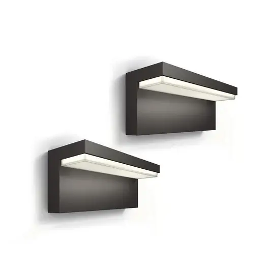 Nízká Cena Philips LED venkovní nástěnné svítidlo Bustan UE, balení po 2 ks, 2 700 K