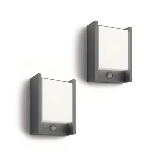 Philips LED nástěnné světlo Arbour UE, balení po 2 ks, senzor, 2 700 K Novinka