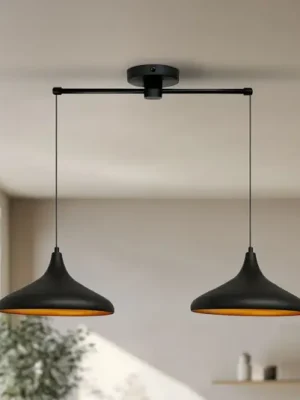 Závěsné svítidlo Claus, černá barva, délka 85 cm, 2 světla, kov Ihned K Objednání