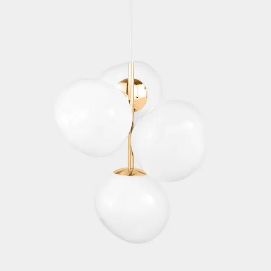Nejlepší Volba Tom Dixon Melt Chandelier Mini, opálová/zlatá barva, Ø 55 cm