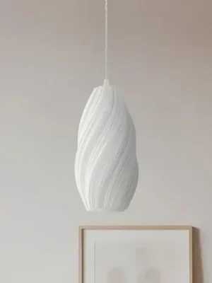 Kup Teď Závěsné světlo Lindby Nuvia, Ø 15,5 cm, bílé, 3D tisk
