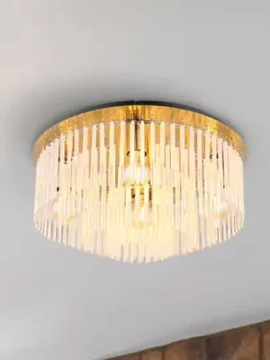 Stropní světlo Gorley, zlatá/opálová, Ø 50 cm, kov/sklo Nakupujte Hned