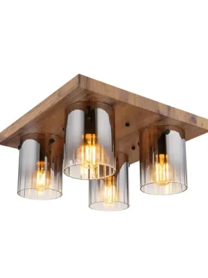 Stropní světlo Underwood, délka 41 cm, hnědá/kouřově šedá, MDF Nejlepší Volba