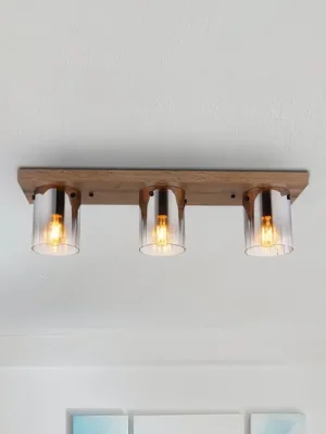 Stropní světlo Underwood, délka 71 cm, hnědá/kouřově šedá, MDF Sezónní Sleva