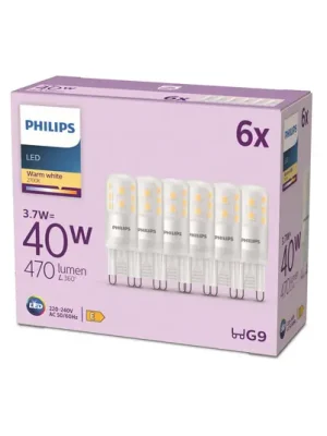 Philips LED kolíková žárovka G9 3,7W 470lm 2700K matná 6 ks Poslední Šance