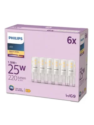 Originální Philips LED kolíková žárovka G9 1,9W 220lm 2700K matná 6 ks