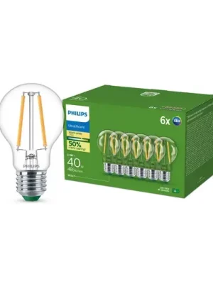Philips LED žárovka E27 A60 2,3W 485lm 2700K filament 6 ks Koupit Online