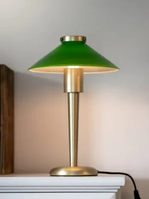 Víkendová Akce PR Home Stolní lampa August, mosazná/zelená, 34 cm, kov