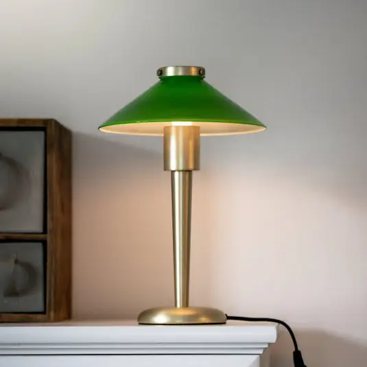 Víkendová Akce PR Home Stolní lampa August, mosazná/zelená, 34 cm, kov