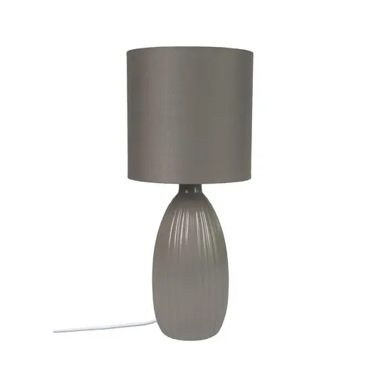 PR Home Stolní lampa Uno, hnědá, výška 37 cm, textil/keramika Poslední Šance