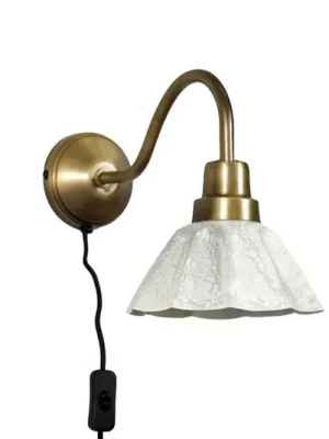 Sleva PR Home Nástěnné světlo Ester, přírodní bílá, výška 34 cm, kov