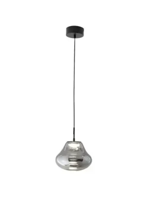 Závěsné světlo LED Deva, šedé, sklo, Ø 25 cm, CCT, stmívatelné Zlevněný