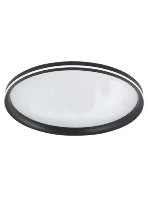 LED stropní svítidlo Isy, černé, Ø 55 cm, kov, CCT, stmívatelné Vysoce Kvalitní