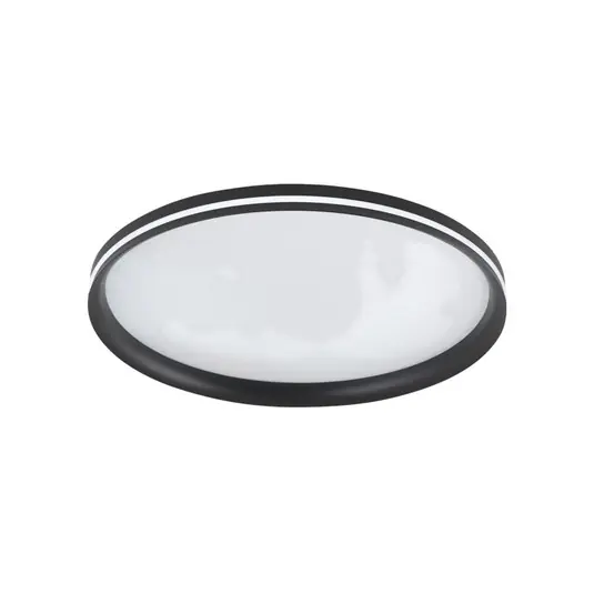 LED stropní svítidlo Isy, černé, Ø 55 cm, kov, CCT, stmívatelné Vysoce Kvalitní
