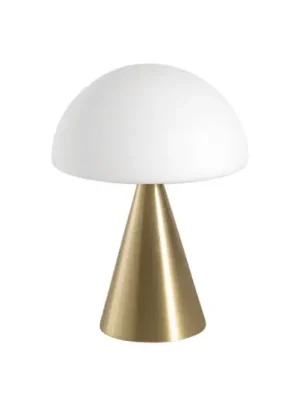 LED stolní lampa Blip, mosaz/bílá, sklo, CCT, dotykový stmívač Rychlé Dodání