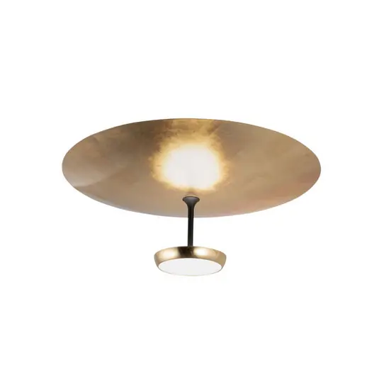 Speciální Cena LED stropní svítidlo Yuko, zlatá/černá, kov, 23 cm, stmívatelné